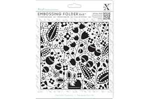 DOCRAFTS Xcut 6x6" Embossing Folder Berries, DIY Arts & Craft Accessories, Card Making Supplies Embossing Decoration, Scoring Supplies & Crafting Tool Accessories, Scrapbooking, Embossing Ink Pads