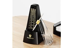TERENCE Mechanisches Metronom Hochpräzises Metronom Lauter Ton, Geeignet für Klavier Violine Keyboard Bass Gitarre Guzheng Trommel Qinge Geeignet für Erwachsene, Kinder, Anfänger, Profi, Schwarz