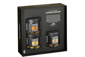 ‎LAKRIDS BY BÜLOW LAKRIDS BY BÜLOW - Geschenkbox 3er Set - A, B & D - The Original, Passion Fruit, Salt & Caramel - Gourmet Lakritze umhüllt von Schokolade
