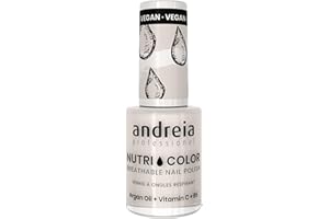 Andreia Professional NutriColor - Esmalte de Uñas Vegano con Nutrientes 100% Natural | Laca de Uñas Transpirable y Amigable con Uñas - Crema Color NC2 10,5ml
