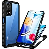 CENHUFO Cover Xiaomi Redmi Note 11 / Note 11S 4G, 360 Gradi Antiurto con Protezione Schermo, Rugged Doppia Bumper Trasparente
