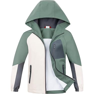Veste De Pluie Enfant Unisexe - Coupe-vent Doublé - Capuche Amovible - 100% Coton