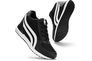 KOWAYI Basket Compensee Femme,Baskets Femme Compensés Chic De Caché Talon 7.5CM Mode Chaussure Baskets Femme Semelle Plateforme Confortable Fitness Sneakers