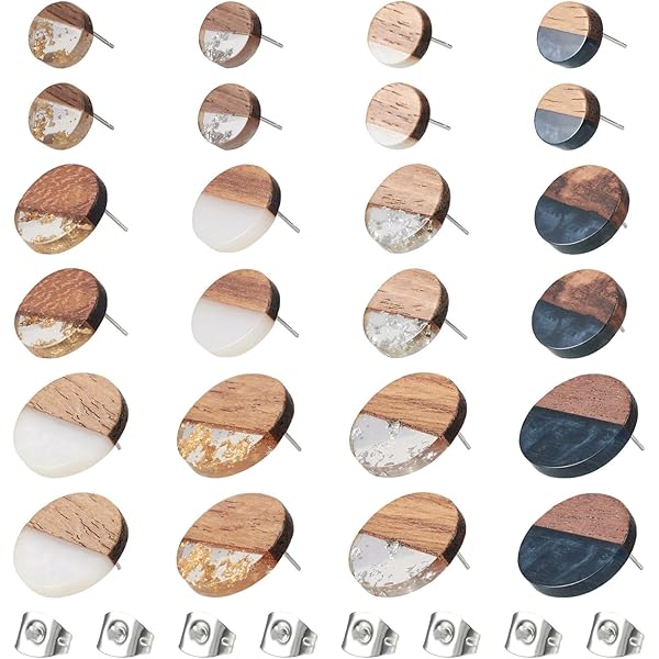 Oorbellen hout : Houten oorbellen 10