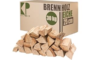 Legna da Ardere Quercia 30, 60 o 90 kg Per Stufa e Camino Braciere Griglia Cestello per il Fuoco Ceppi 25 cm Kingpower