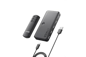 Anker HDMI Switch, 4K@60Hz HDMI Switcher, 4 in 1 Out with Smooth Finish, Supports HDR, 3D, Dolby, DTS, Compatible with Laptops, PC, Xbox, Projector (Charger and Remote Control Batteries Not Included)