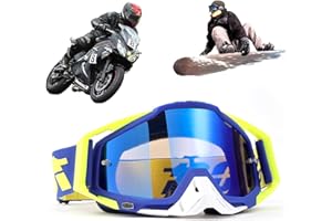 Yoihuqi Gafas de motocross, a prueba de viento y polvo, gafas para esquí, gafas para bicicleta todoterreno, gafas antiniebla y UV, gafas para carreras todoterreno, para ciclismo, ATV, UTV (Azul 1)