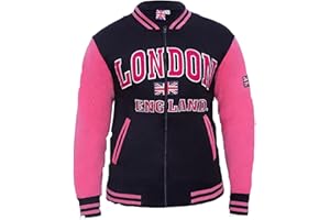Itzu Men's London England Varsity Jacket Zip Sweatshirt Cotton Union Jack