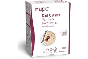 NUPO Diet Oatmeal Vanilla Red Berries – Premium Diet Meal for Weight Management I Complete Meal Replacement for Weight Control I 12 Servings I Very Low-Calorie Diet, GMO Free