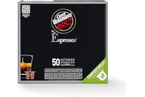 Caffè Vergnano 1882 Èspresso - Capsules Café compatibles Nespresso et Biodégradables, Intenso - Pack de 50 capsules
