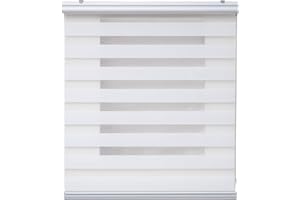 Tende a rullo per interni Giorno e Notte Premium cassonetto e catenella in alluminio, di alta qualità, Tenda a rullo per interni Doppio strato per finestra Storesdeco 140 x 250 cm Bianco