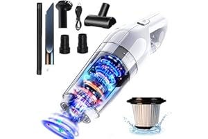 SRAYG Handheld Vacuum Cleaner, 15000Pa Handheld Vacuum Cleaner, Battery Test Winner Bagless, 120 W Car Vacuum Cleaner Strong Mini Wet/Dry Handheld Vacuum Cleaner Wireless Vacuum Cleaner for Car/Home, Pet
