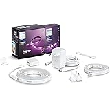 PHILIPS Hue White and Color Lightstrip, Kit Base Striscia LED Smart da 2 m + Estensione da 1 m, con Bluetooth, 1600 Lumen, Lu