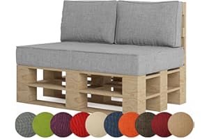 ‎CHILLY PILLEY chilly pilley Palettenkissen Palettenauflage Palettenpolster Sitzkissen Rückenlehne Kaltschaum Schaumflocken Füllung viele Größen und Farben (3er Set, Silber)