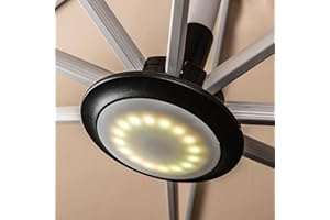 PURPLE LEAF LED Cantilever Parasol Light, Portable Rechargeable 12 Colors Changing for Garden Umbrellas, Camping Tents or Outdoor Use