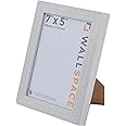 Wall Space 7x5 Silver Frame | Modern Silver Photo Frame 7 x 5 inches | 7x5 inch Silver Photo Frame | Wooden 7x5 Photo Frames | Silver 5x7 Photo Frame made from SOLID WOOD with REAL GLASS