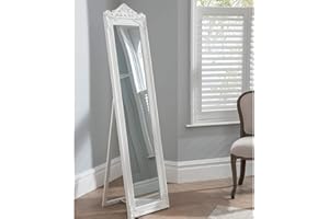 Homesdirect365 White Floor Standing Mirror | Mirrors for Bedroom | Full Length Mirrors Free Standing | Free Standing Mirror Full Length | Tall Mirror | Bedroom Mirror Full Length | Home Furniture