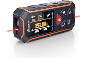 120M Misuratore Laser Bilaterale,CIGMAN Metro Laser e Distanziometro con Display Digitale Retroilluminato IPS, 100 Dati Memorizzati, M/In/Ft, Misurazioni di Pitagora/Distanza/Superficie/Volume (CD60R)