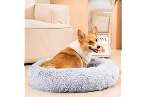 MDDK DY Panier Chat Lit pour Chien, Panier Chien Antidérapante, Coussin Chat Lavable, Donuts Coussin Chien (70 * 23CM Gris Clair)