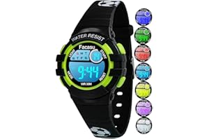 FACASU Orologio Digitale Bambini Bambine,Orologio Ragazzi Ragazze Sportivo per Esterni Impermeabile,Colorato con Luce e Cronometro Sveglia Regalo Bambini Bambine Ragazzi