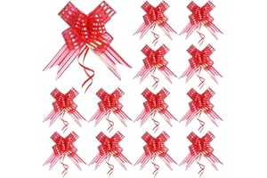 Taozoey Lazos de Navidad Rojos, 20 Piezas Lazos Arbol Navidad, Lazos de Cinta de Regalo, Decoracion Navidad, Colgantes Árbol de Navidad Adornos Navideños Decoración Regalos Casa