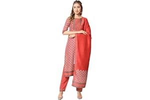 Parvdi Kurta-Set für Damen mit Dupatta-Stil, indischer Stil, Partykleidung, bedruckt, gerade, Kurti mit Hose