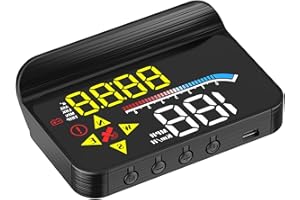 AMHVMU heads up display, M17 digital speedometer car mph, car hud OBD2/GPS Dual System Displaying Speed, water Temperature, Car Tachometer, Safety Alarm
