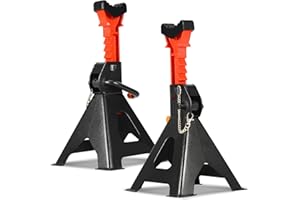 Daromigo Cavalletti per officina, cavalletti di sostegno, con custodia antiscivolo, regolabile in altezza 285 – 430 mm, portata: 3 T, supporto per auto (2 pezzi)