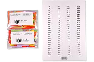 IVENT.BOX Tombola Lose - Regenbogenlose | 201-300 inkl. Aufklebenummern | bunt gemischt