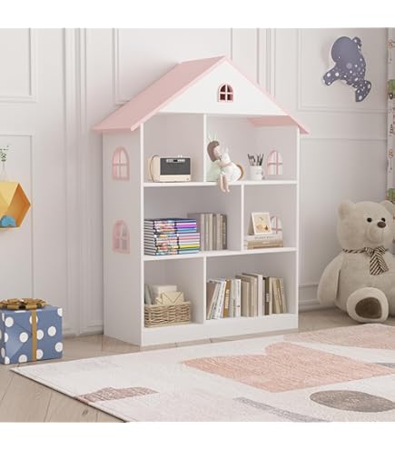 Libreria Bambini 75x62x29cm | Scaffale Con Scomparti E Contenitori A Scaletta | Design Oceano Bianco - Foto 9