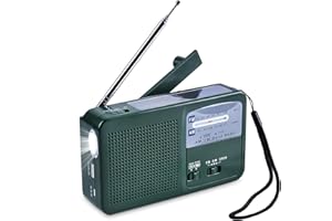 Olycism FM AM Radio Portatile solare e manovella d’emergenza Solar radio con Allarme SOS Torcia e PAWERBANK per Smartphone