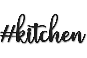 BeautiWall - Decorazione da Parete in Metallo I #Kitchen – Decorazione Muro, Stile Boho, Per Camera da Letto, Decorazione Murale in Acciaio Nero, Montaggio Facile con Adesivo Incluso