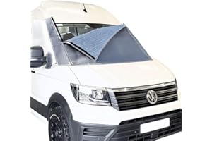 Marvix External Campervan Thermal Silver Screen Cover Luxury Windscreen Cab Insulation Blackout Blind for VW Crafter/Grand California & Man TGE 2018 Onwards