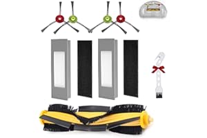 KiimSin Accessori per Ecovacs Deebot T9, T9+, T8, T8+, T8MAX, N8, N8+, N8 Pro, N8 Pro+, T8 AIVI, 920,950, N7 aspirapolvere, 1 spazzola a rullo + 4 Filtro+ 2 spazzole laterali + 1 Spazzola per Pulizia