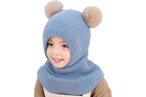 TAGVO Pasamontañas Térmicos de Invierno Niños, Cortaviento Termico Forro Polar Gorro con Calentador de Cuello, Multifuncional Balaclava Máscara de Esquí para Niños Niñas 2-5 Años