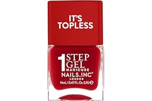 ‎NAILS INC Nails Inc Topless Kendall (Lippenstift-rot) – Gel-Nagellack ohne UV – 1-Schritt-Maniküre mit ca. 8 Tagen Halt – Schnelltrocknend, vegan & 21-free – Für Kinder & Erwachsene – ohne Base & Top Coat