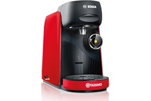 Bosch Tassimo finesse friendly Kapselmaschine TAS163E, 70 Getränke, intensiverer Kaffee auf Kopfdruck, Abschaltautomatik, nachhaltig, perfekt dosiert, 1400 W, rot/schwarz