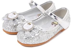 New front Bailarinas Niñas y Niñas Bailarinas de Cuero Zapatos de Fiesta Individuales Zapatos de Baile con Lentejuelas Princesa Elegante Bailarina Plana Bimba Fiesta