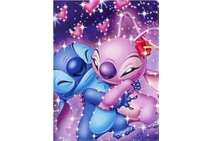 Tabeskly 5d Diamond Art Kits Adults Diamond Painting Kits for Adults UK Cartoon Stitch Jewel Bead Gem Crystal Crafts Dimond Picture Art Kit Adults Full Drill Kids Gift