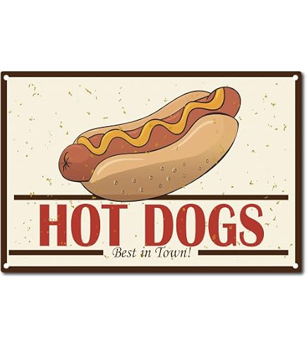 Nostalgic-Art Blechschild ‚Hot Dogs‘ – 20x30 Cm, Vintage Design, Aus Metall, Mit Wandbefestigung