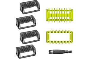 Kammaufsätze für Trimmer 1/2/3/5 mm, 4 Bartaufsätze, 1 Kamm, 1 Hautschutz, kompatibel mit OneBlade QP2515 QP2530 QP2630 QP2734 QP2830 QP6510 Phonillico®