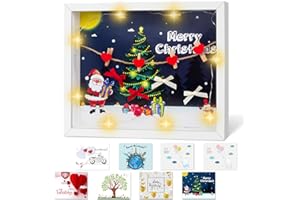 Totofac 3D Bilderrahmen zum Befüllen 27x22 cm, Spardose Weiß Lackierter Holzbilderrahmen, 3D Bilderrahmen Sparbüchse für Hochzeit Taufen Reisen Valentinstag Weihnachten Geldgeschenk