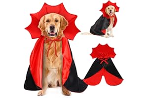 XIMISHOP Halloween Dog Costumes, Medium Funny Halloween Dog Devil Vampire Cape Adjustable Pet Vampire Wizard Cloak for Medium Dogs Cosplay Party Supplies Accessories