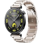 NovStrap Huawei Watch Gt4/Gt5/Gt6 41mm Watch 5/Gt5 Pro 42mm ile Uyumlu Kordon (18mm Pimli) &Ccedil;elik Metal Kayış STARLIGHT
