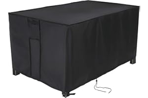 Onlyme Fire Table Cover for 401 403 Series Outdoor Propane Gas Fire Table, 44 Inch Heavy Duty Waterproof Rectangular Fire Pit Cover, Black (113x83x58cm)