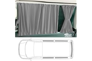 BREMER SITZBEZÜGE Cortinas a Medida, protección Solar, compatibles con Mercedes Vito W638 1996 – 2003, en Gris, Accesorios para Camping, Accesorios para Autocaravana, Juego de Cortinas 701