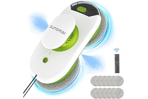 SUNSMAI S60-1A Mini Green Dual Side Spray Fensterputzroboter, Anti-verstopfungsfreie Elektrisch Automatischer Fensterroboter mit Wassersprühfunktion,3800pa Starke Anti-Drop Fensterputzer