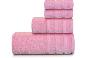 Casabella Luxury 100% Egyptian Cotton Towel Bale - 8 Pieces - 550 Gsm Xlarge Sizes_Pink_4 Pieces Set