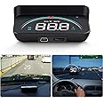 SYOSI HUD Head-up Display,3.5 Inch Head-up Display Multifunction Overspeed Warning System Portable HUD Projector for Cars and Trucks with OBD II or EUOBD