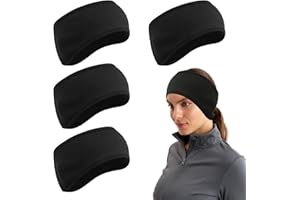 KUHAWL 4 Stück Stirnband Herren Damen Winter, Winter Ohrenwärmer Ohrenschützer Stirnband Sport Winter Ski Ohrenschützer, Doppellagige Warm Ohrenschützer für Laufen Skifahren Reiten Fahrrad